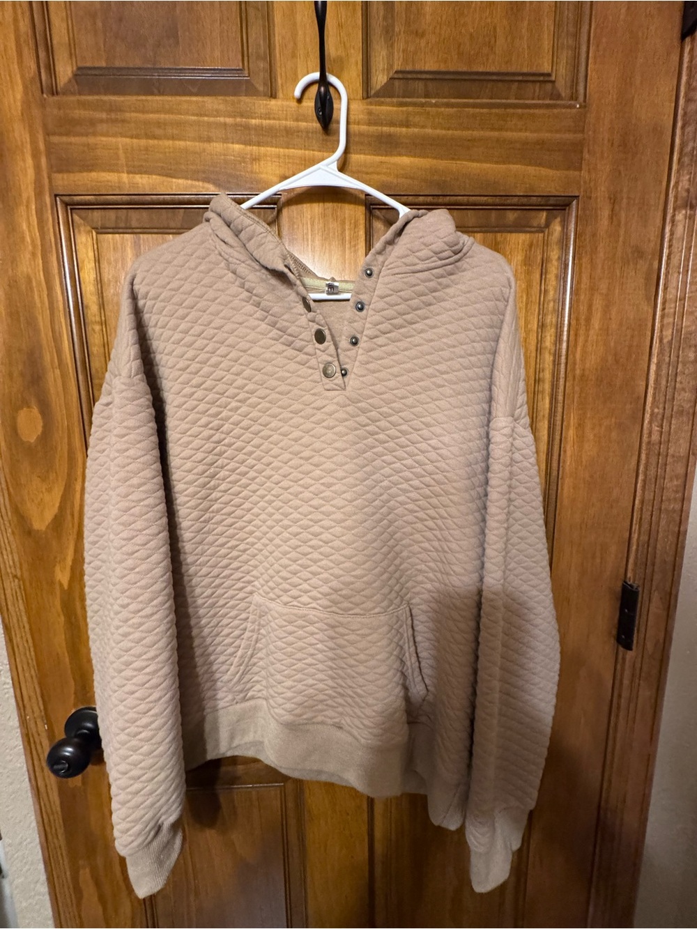 Amazon Women’s Quilted Hooded Pullover Sweater - Tan